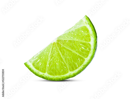 Obraz na plátne Juicy slice of lime isolated on transparent png