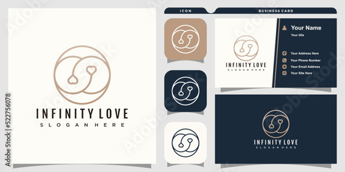 Infinity love design with creative concept premium vector