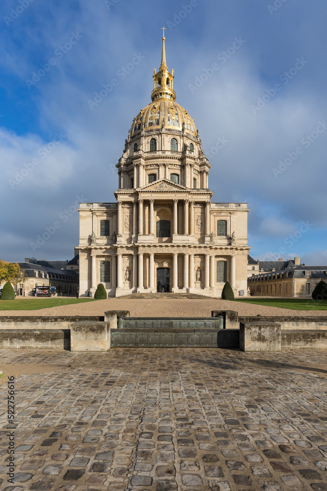 Vertical shot of military museum in Paris France