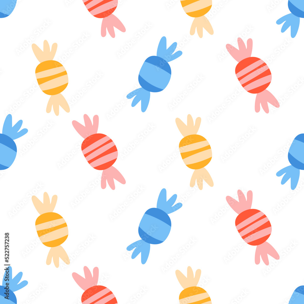 Obraz premium Seamless pattern with colorful candies.