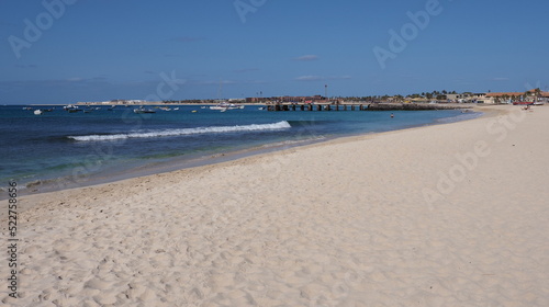 Empty beach with pier on Atlantic Ocean at Sal island, Cape Verde © Jakub Korczyk