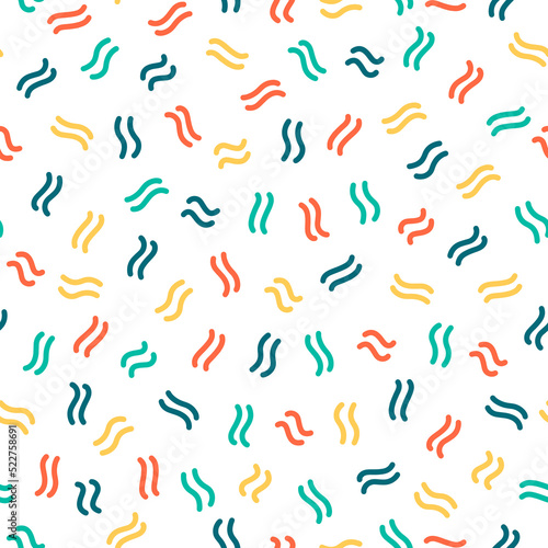 Colorful small wavy lines seamless pattern.