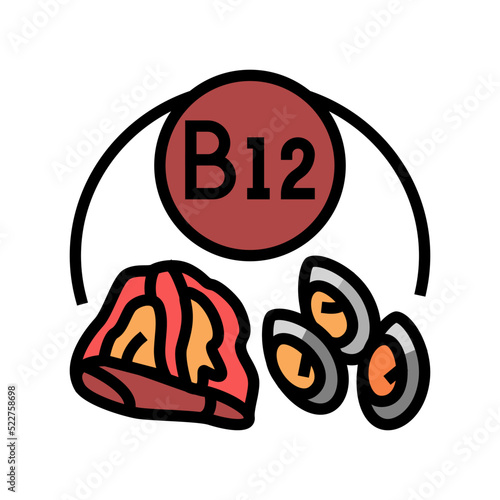 b12 vitamin color icon vector. b12 vitamin sign. isolated symbol illustration