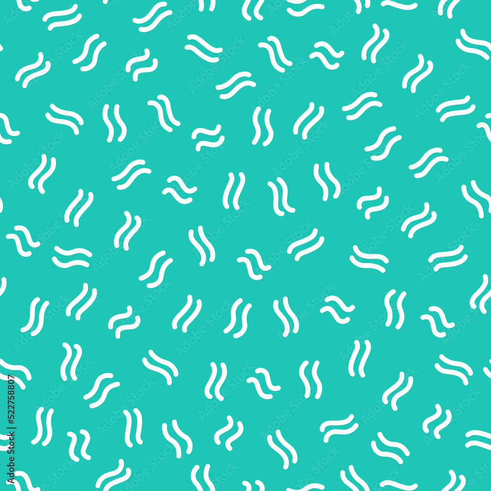 Green seamless pattern with white wavy lines. Green seamless pattern with white wavy lines.