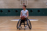 Male basketball player in wheelchair