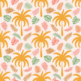 retro groovy summer tropic palm tree