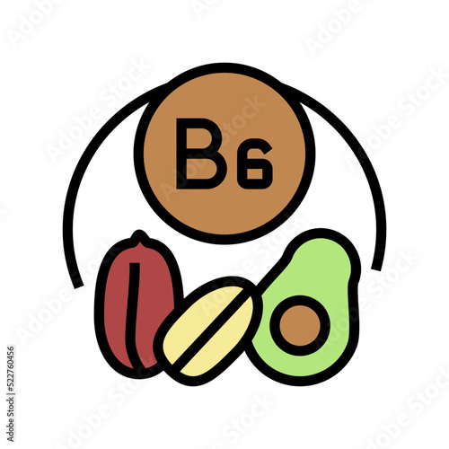 b6 vitamin color icon vector. b6 vitamin sign. isolated symbol illustration