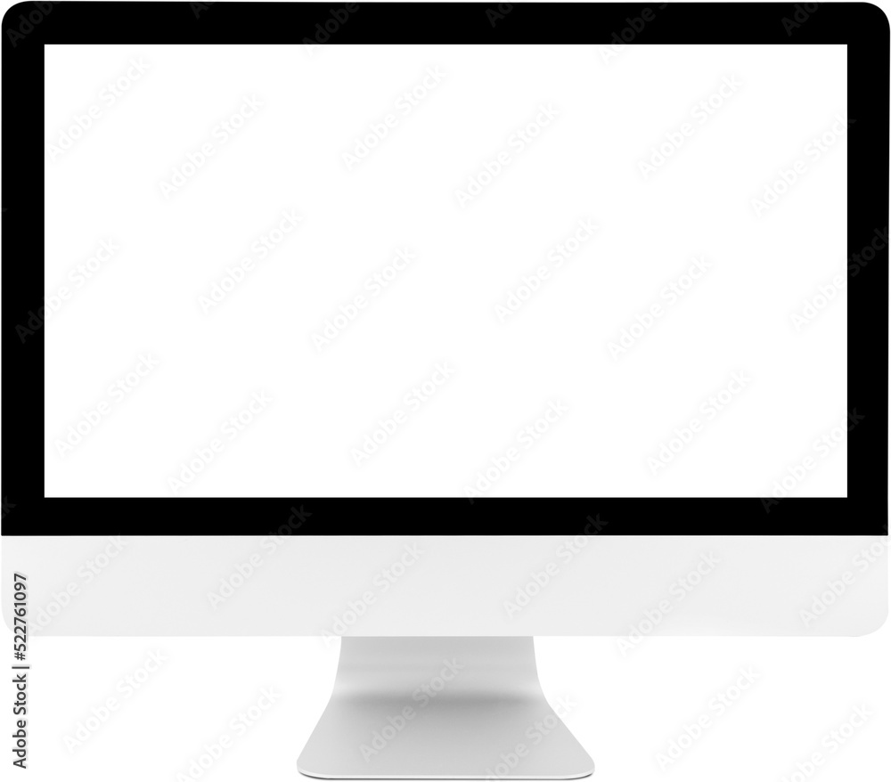 Desktop computer modern style with simplicity blank screen isolated png transparent file, monitor wide screen for work of business, hardware computer, object and technology electronic concept. Desktop computer modern style with simplicity blank screen isolated png transparent file, monitor wide screen for work of business, hardware computer, object and technology electronic concept.