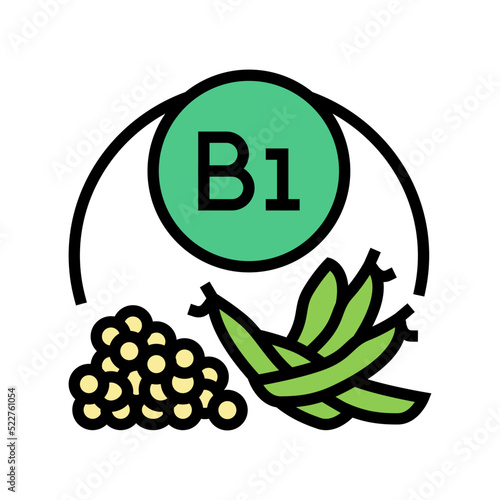b1 vitamin color icon vector. b1 vitamin sign. isolated symbol illustration