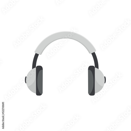 Headphone isolated on white background. Customer service or gamer headset concept. Headphone radio. Vector stock