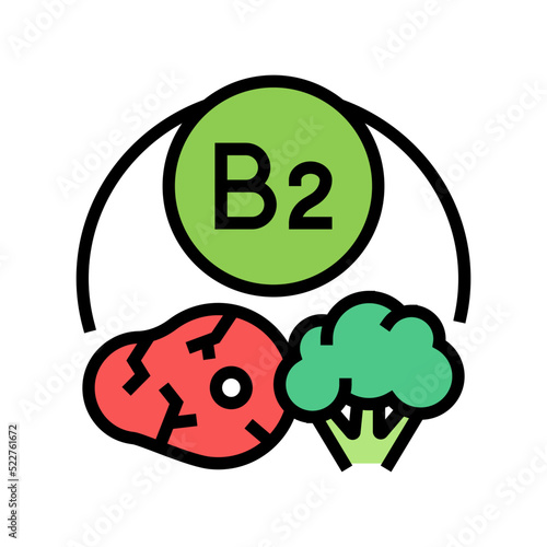 b2 vitamin color icon vector. b2 vitamin sign. isolated symbol illustration