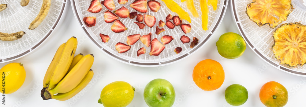 background of dry and fresh berries and fruits, long photo background of dry and fresh berries and fruits, long photo