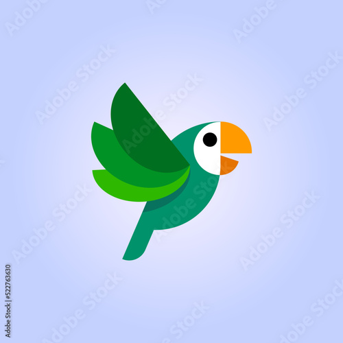 Parrot, love bird icon character logo mascot vector illustration design.