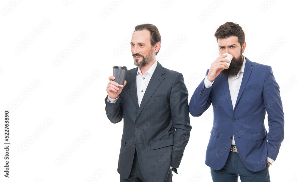 Lunch time. Small talk. Enjoying coffee. Visiting business convention or summit. Business people coffee break. Bearded men communicate while relaxing coffee break business conference. Pleasant break Lunch time. Small talk. Enjoying coffee. Visiting business convention or summit. Business people coffee break. Bearded men communicate while relaxing coffee break business conference. Pleasant break