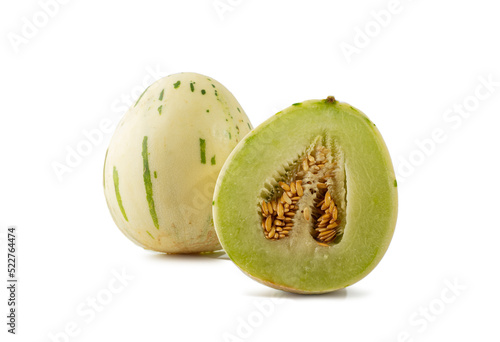 Dino melon on a white isolated background.