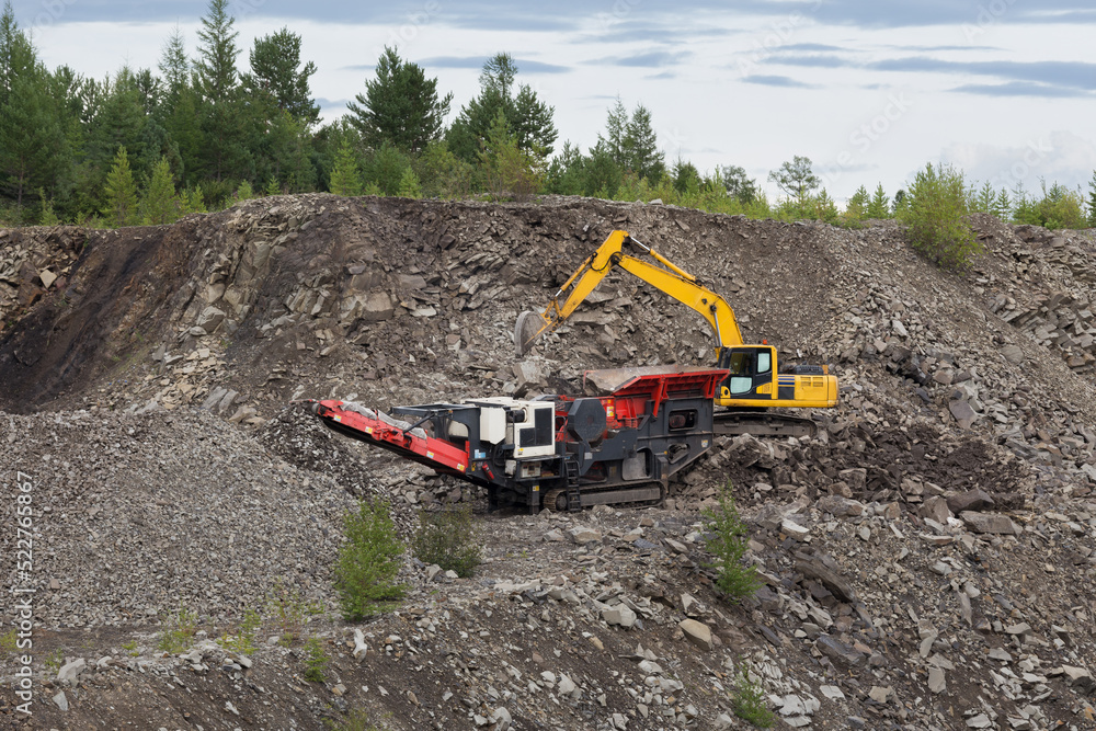 Mining of crushed stone Mining of crushed stone