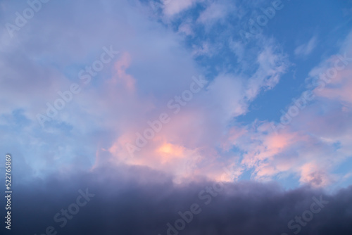 Cloudy skies at sunset