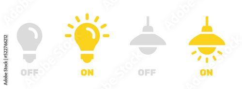 Light bulb On Off power energy icon vector illustration.