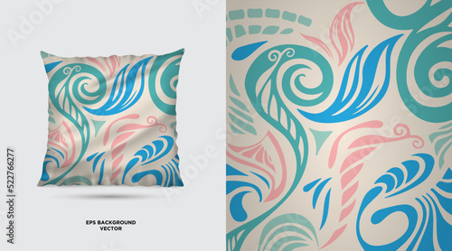 Beautiful Fabric textile pattern design template vector. Simple Fabric Painting Designs For Pillow Covers vector