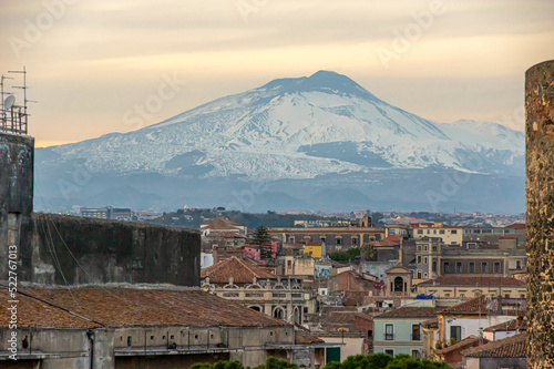 A cityscape of Catania from Ursino castle, Italy, Sicily travel destination