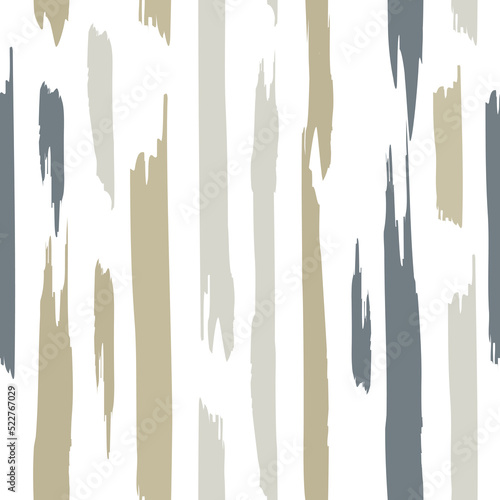 Vertical stripes seamless pattern on white background.Vector seamless texture for fashion fabric,wallpaper,packaging,modern background.Grunge brush strokes in neutral color.