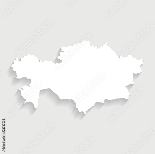 Simple white Kazakhstan map on gray background, vector