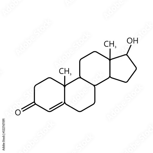 Testosteron Molekühl, Struktur, Chemisch Vektor icon