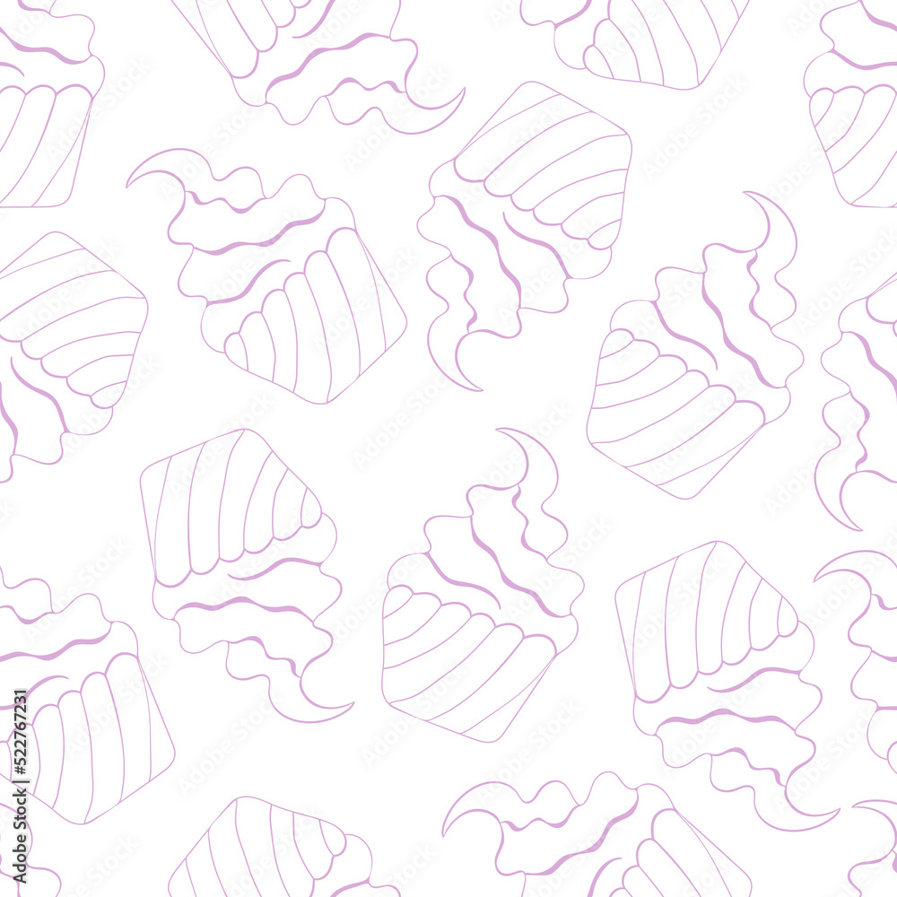 Seamless pattern with swirl ice cream in a cup. Ideal for fabric, printing, decoration. Vector illustration Seamless pattern with swirl ice cream in a cup. Ideal for fabric, printing, decoration. Vector illustration