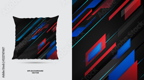 Futuristic Fabric textile pattern design template vector. Modern Fabric Painting Designs For Pillow Covers vector