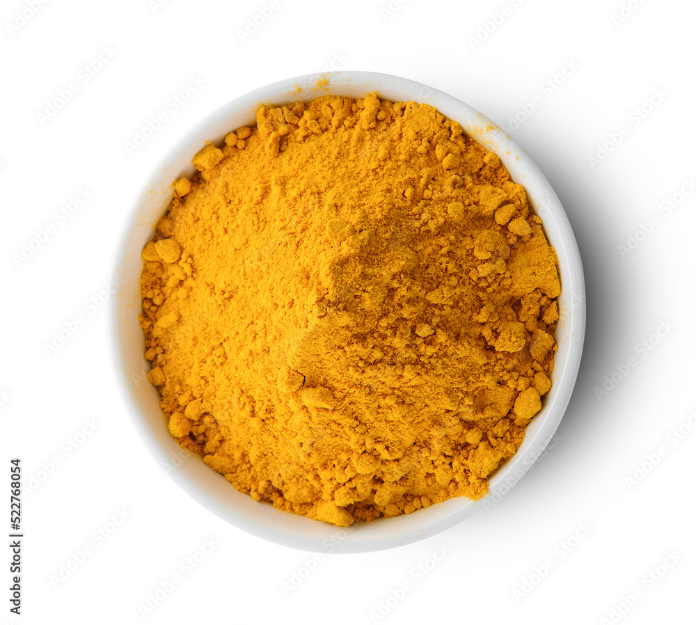 Turmeric powder in a bowl on transparent png Turmeric powder in a bowl on transparent png