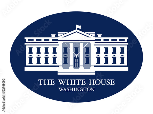 Vector logo of the White House. Government Building in Washington