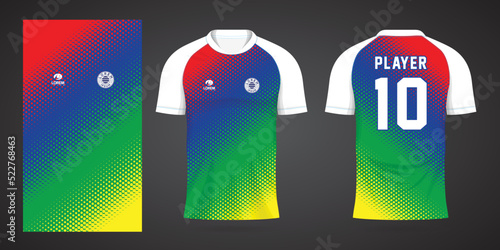 colorful football jersey sport design template