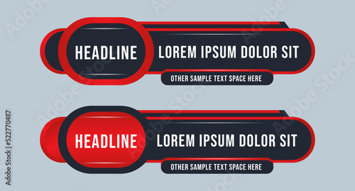 Editable modern lower third banner Header title set template design for Video headline title news headline | news report | news channel | display banner | news media news bar | text bar | news banner 