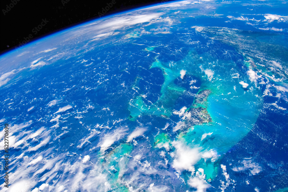 Caribbean sea. Digital Enhancement. Elements by NASA Caribbean sea. Digital Enhancement. Elements by NASA