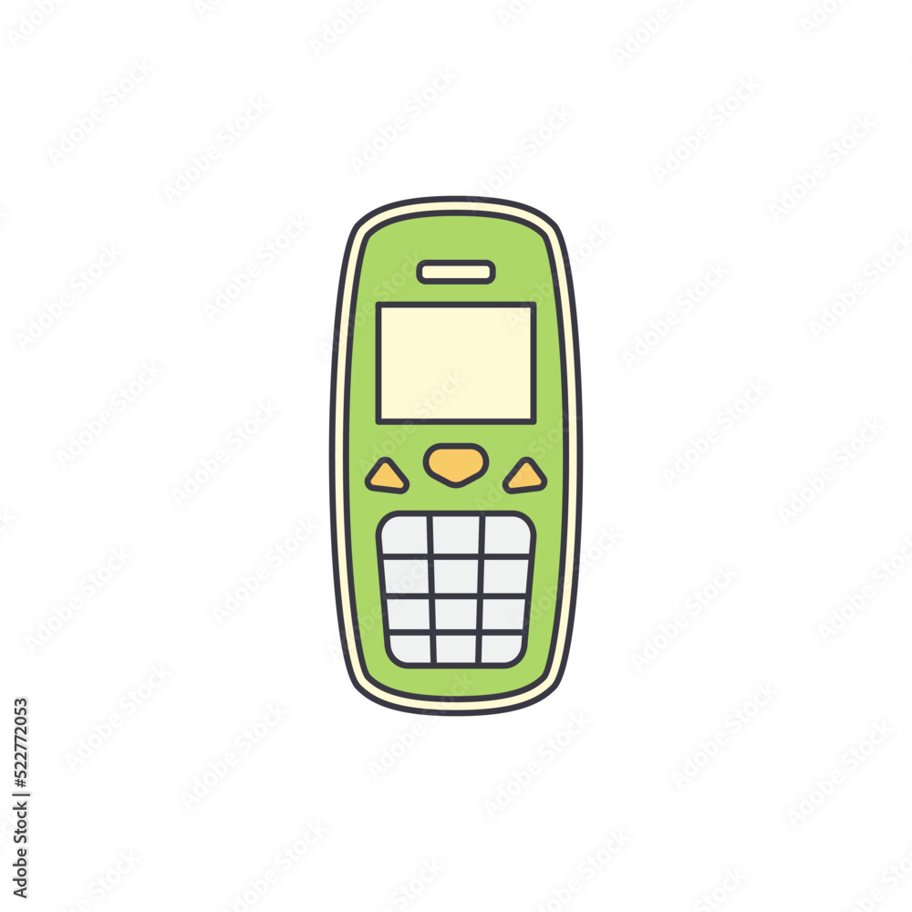 mobile phone icon in color, isolated on white background mobile phone icon in color, isolated on white background