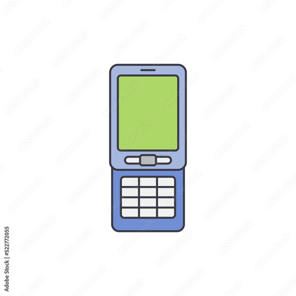 sliding telephone icon in color, isolated on white background sliding telephone icon in color, isolated on white background