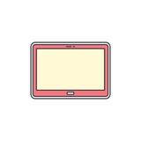 portable computer, internet tablet icon in color, isolated on white background 