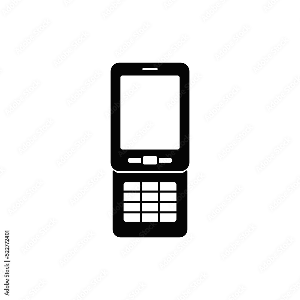 sliding telephone icon in black flat glyph, filled style isolated on white background sliding telephone icon in black flat glyph, filled style isolated on white background