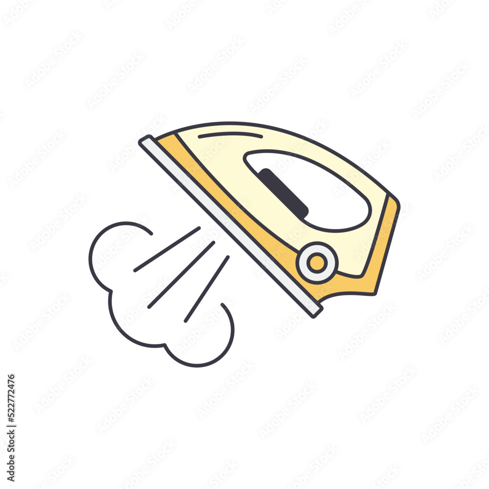 steam iron icon in color, isolated on white background steam iron icon in color, isolated on white background