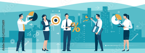 Profit, tax, analysis. Economy. Business vector illustration.