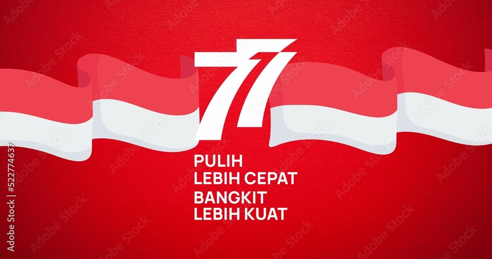 77th years 17 august indonesia independence day banner, illustration of ...