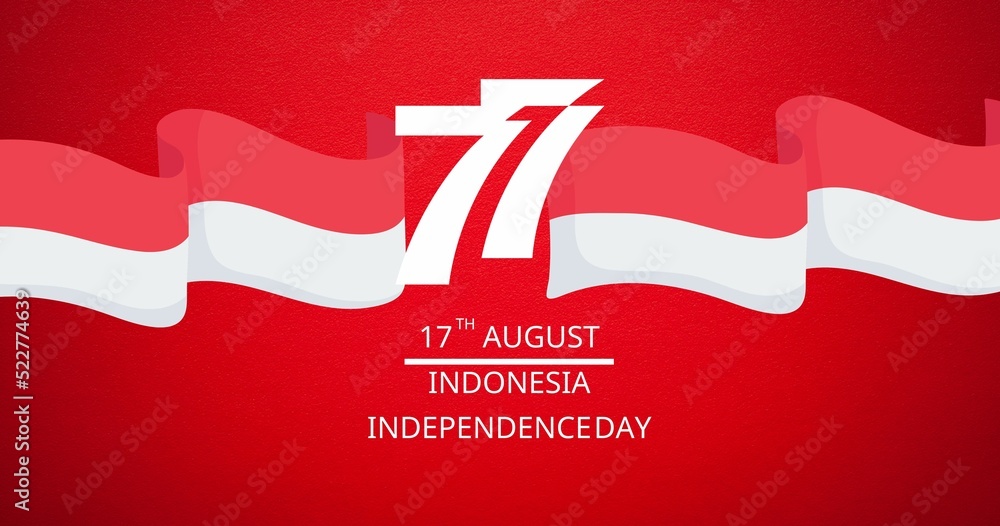 77th years 17 august indonesia independence day banner, illustration of
