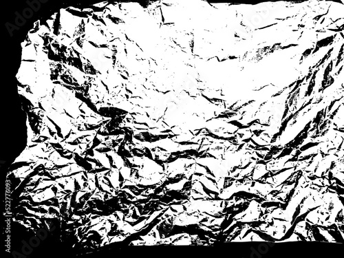 Torn crumpled sheet of white paper. Wrinkled paper