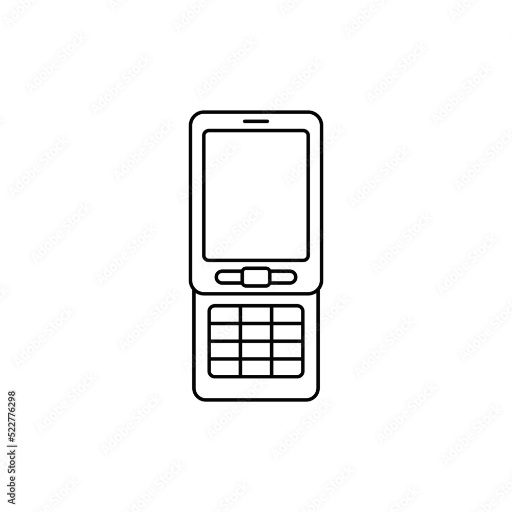 sliding telephone icon in line style icon, isolated on white background sliding telephone icon in line style icon, isolated on white background