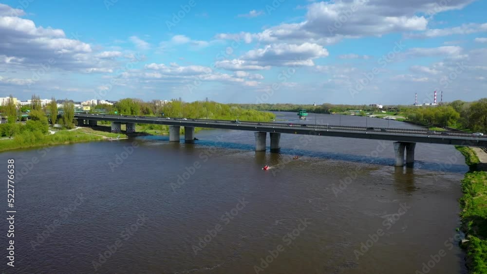 Lazienkowski Bridge on the River Vistula in Warsaw city, Poland, 4k Lazienkowski Bridge on the River Vistula in Warsaw city, Poland, 4k