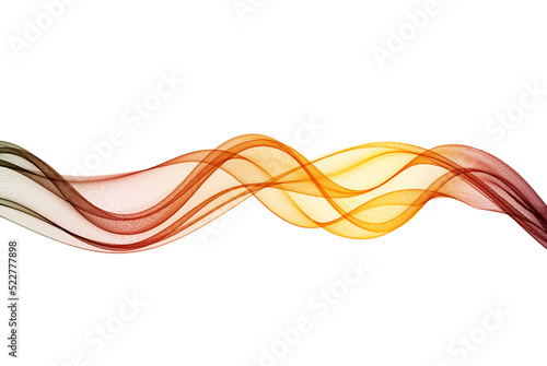 Smooth transparent horizontal brownish yellow wave on a white background
