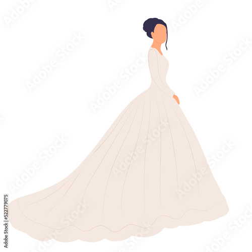bride in flat style, isolated, vector