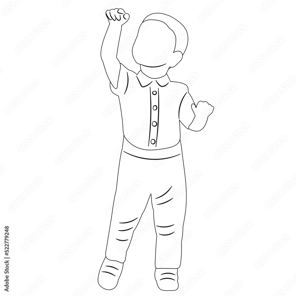 baby boy sketch on white background isolated
