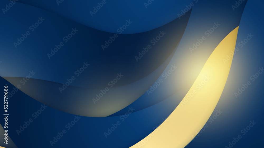 Obraz premium Golden lines on blue background