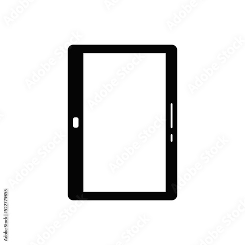 portable computer, internet tablet icon in black flat glyph, filled style isolated on white background